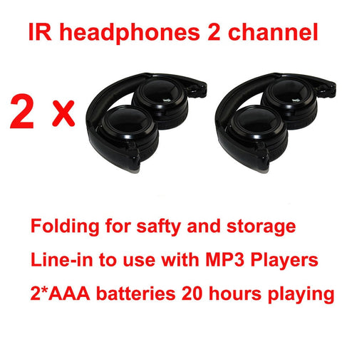 Wholeslae 2pcs  Infrared Stereo Wireless Headphones foldable Headset